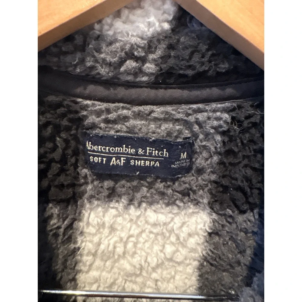 Abercrombie Fitch‎ Soft Sherpa Plaid Quarter Zip Pullover Jacket Women Medium